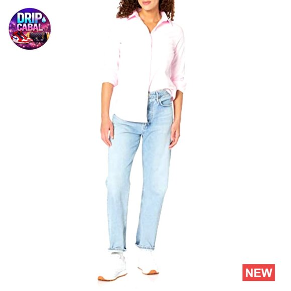 Long Sleeve Button Down Stretch Oxford Shirt Classic Preppy Chic Office Wear - Picture 4 of 7